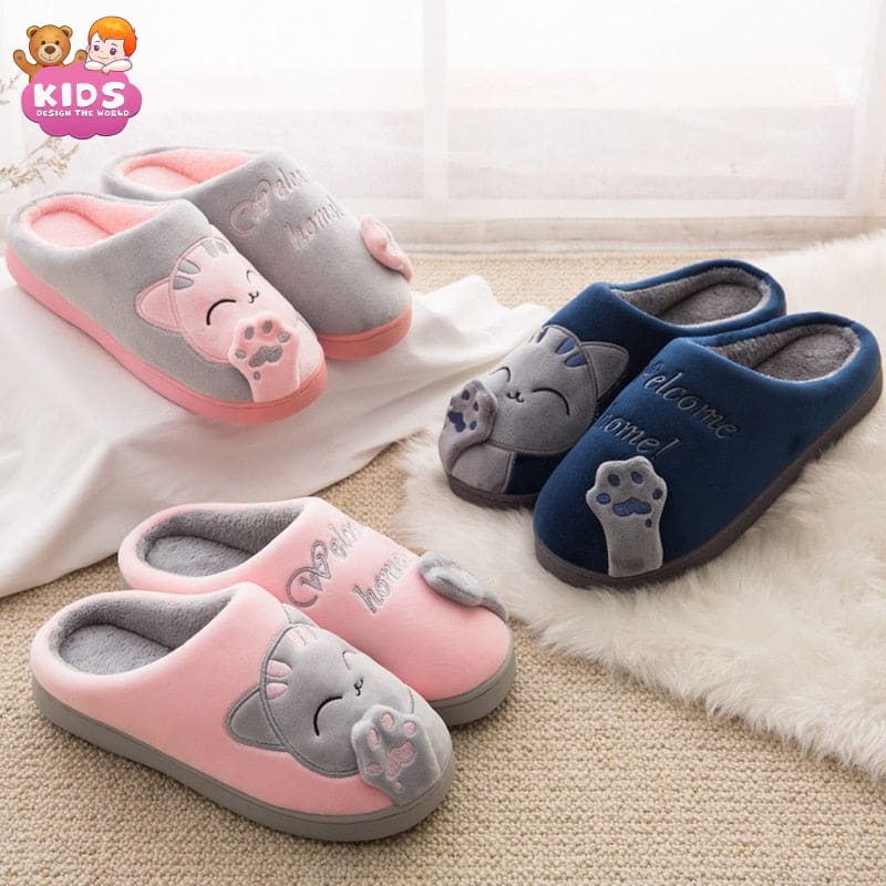 Cute Plush Slippers Cat - Plush slippers