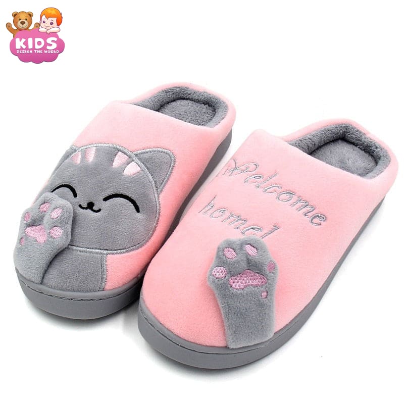 Cute Plush Slippers Cat - Plush slippers