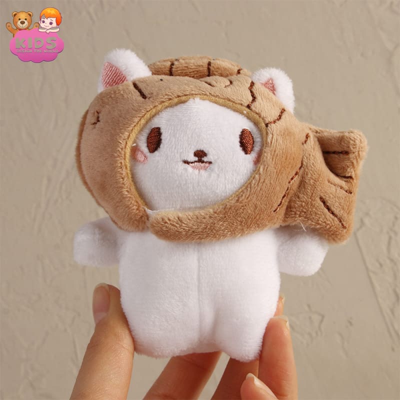 Keychain Cat Plush - Coffee - Plush keychain
