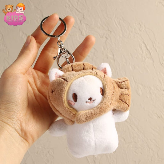 Keychain Cat Plush - Coffee ring - Plush keychain