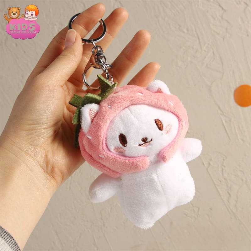 Keychain Cat Plush - Pink ring - Plush keychain