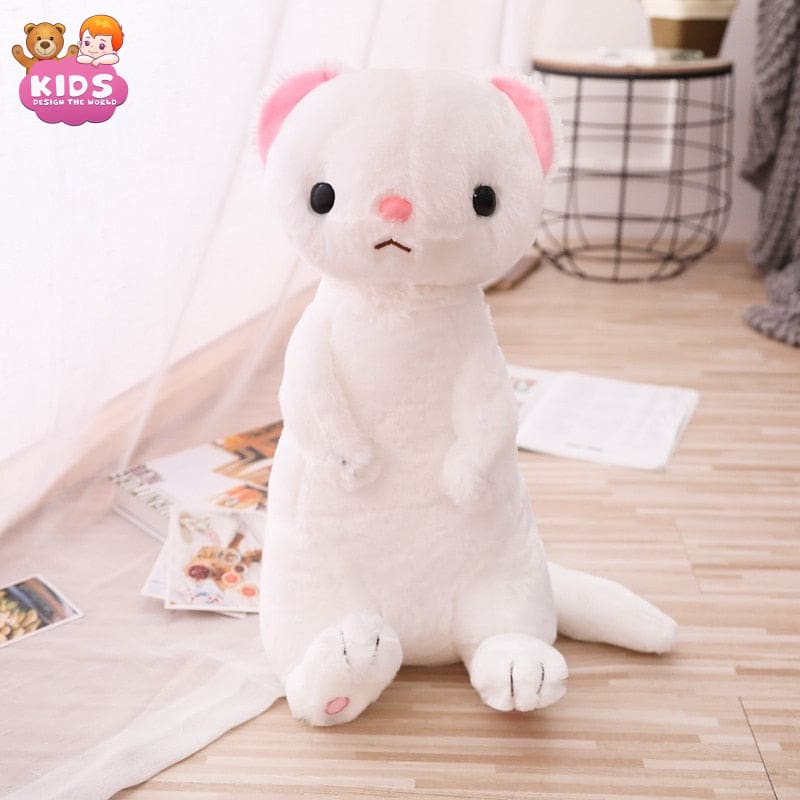 Cute Ferret Plush Toy - White - Animal plush