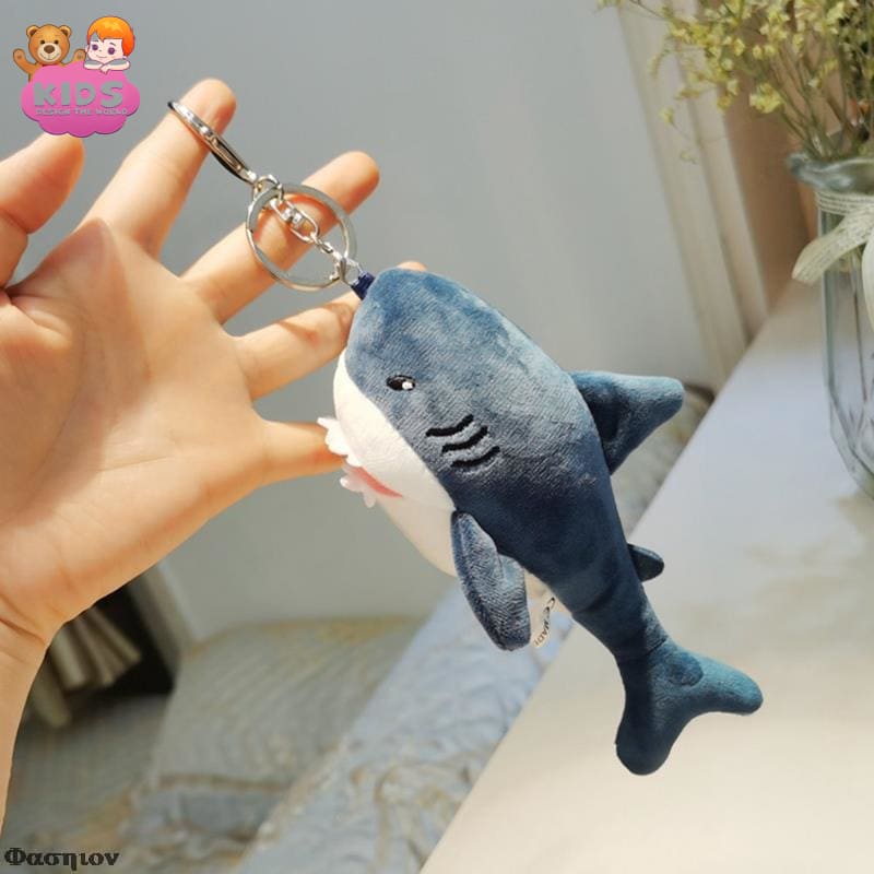 Cute Shark Plush Keychain - Blue - Plush keychain