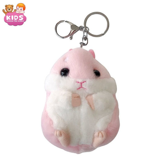 Hamster Keychain Plush Pendant Doll - Pink - Plush keychain