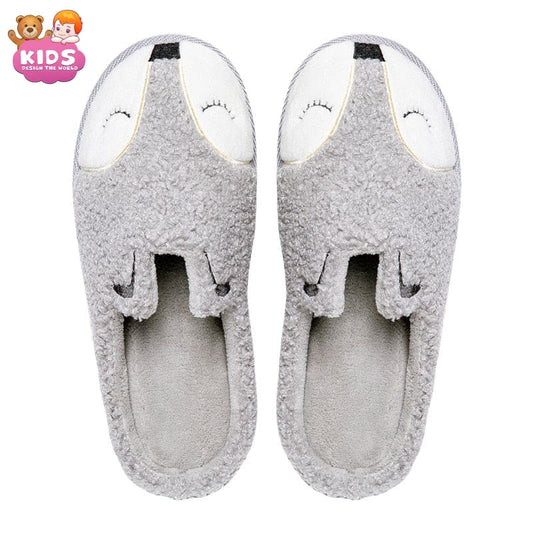 Plush Slippers Fox - Gray / 23 cm - Plush slippers