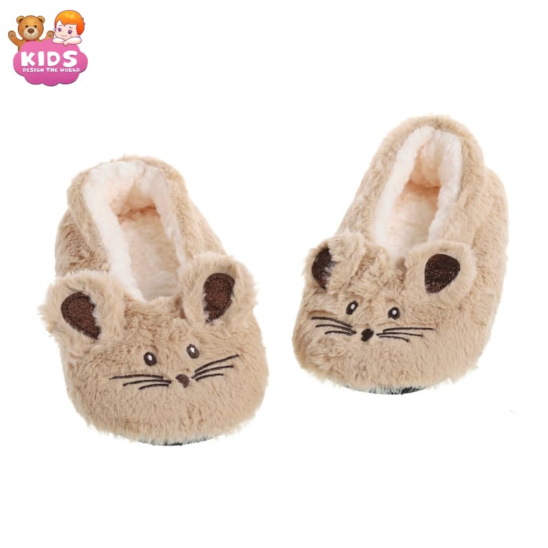 Plush Slippers mouse - Brown / 35-38 - Plush slippers