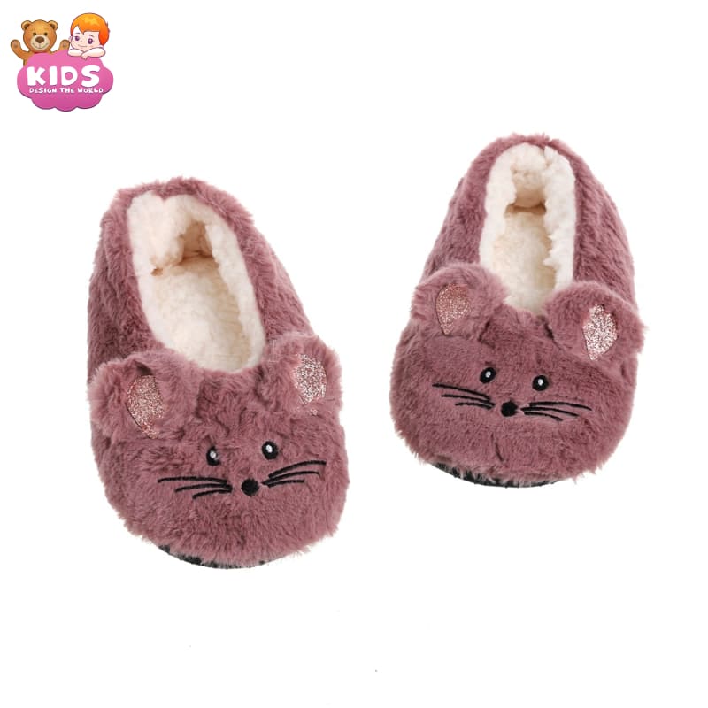 Plush Slippers mouse - Red / 35-38 - Plush slippers