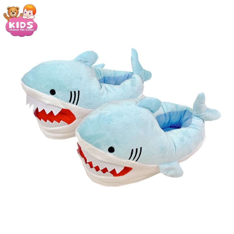 Plush Slippers Shark - Blue / 4.5 - Plush slippers
