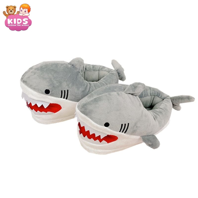Plush Slippers Shark - Gray / 4.5 - Plush slippers