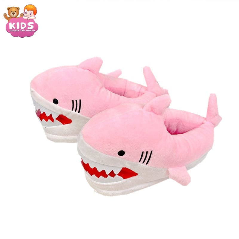 Plush Slippers Shark - Pink / 4.5 - Plush slippers