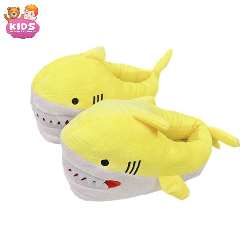 Plush Slippers Shark - Yellow / 4.5 - Plush slippers