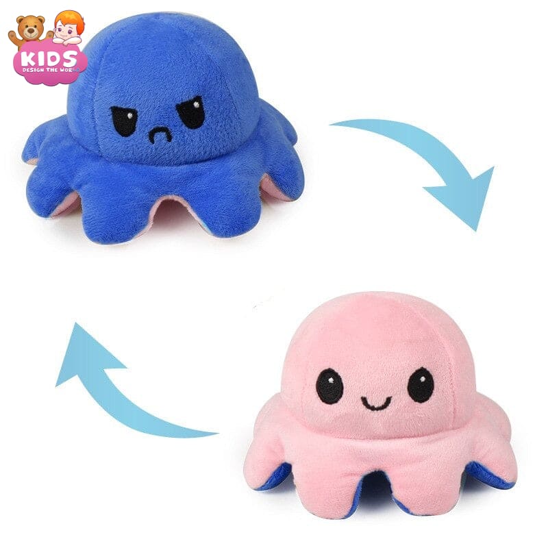 Reversible Octopus Plush - Blue and pink - Animal plush