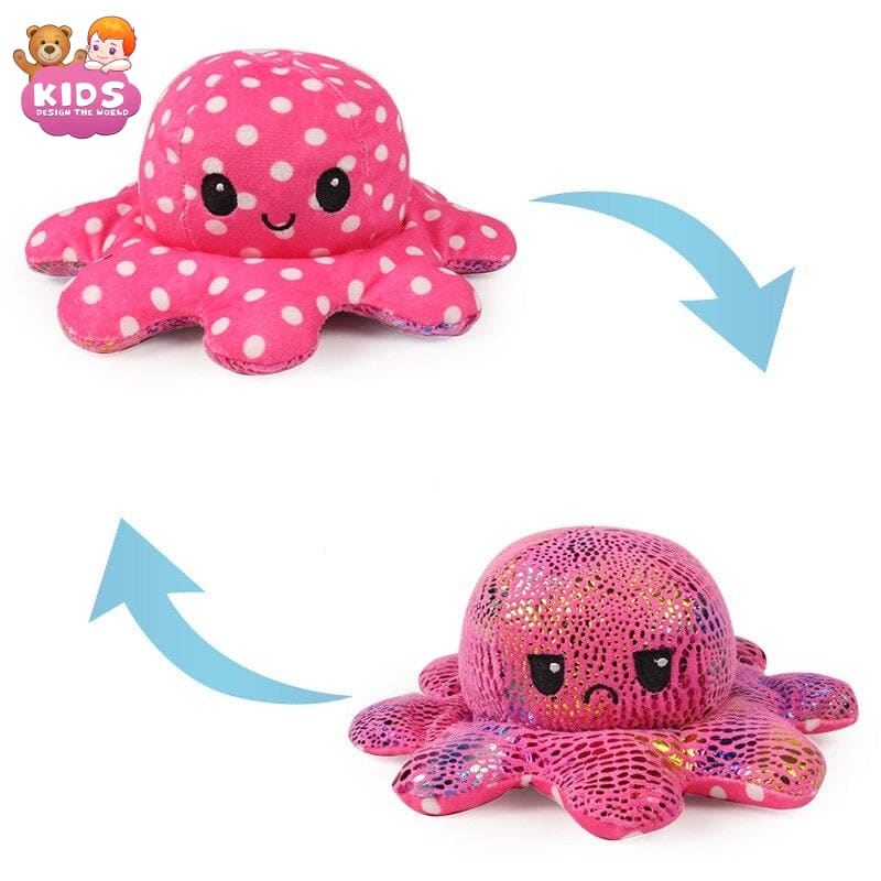 Reversible Octopus Plush - White and pink - Animal plush