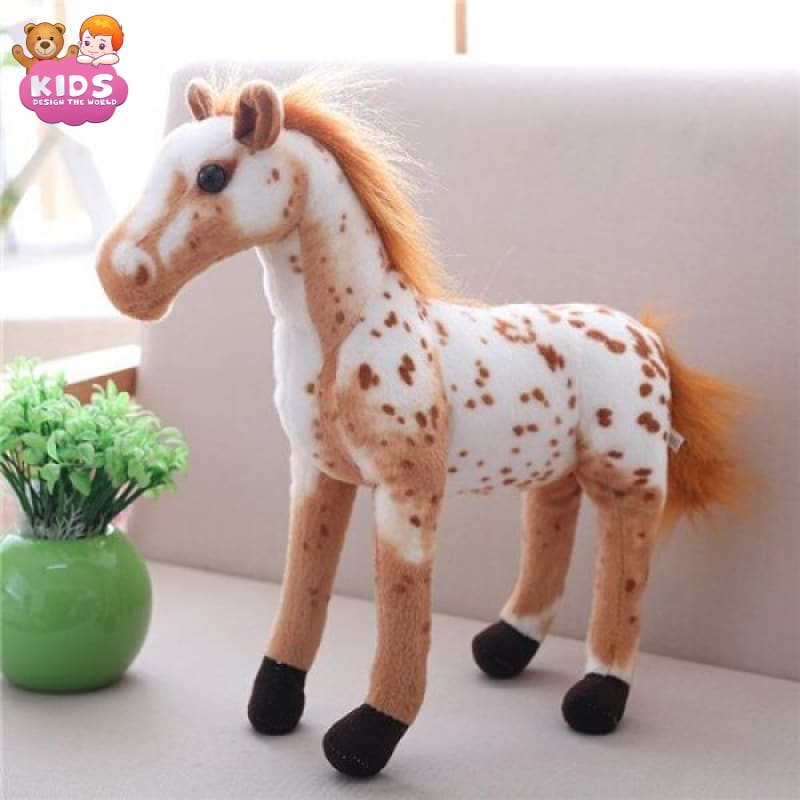 white-and-brown-plush-horse