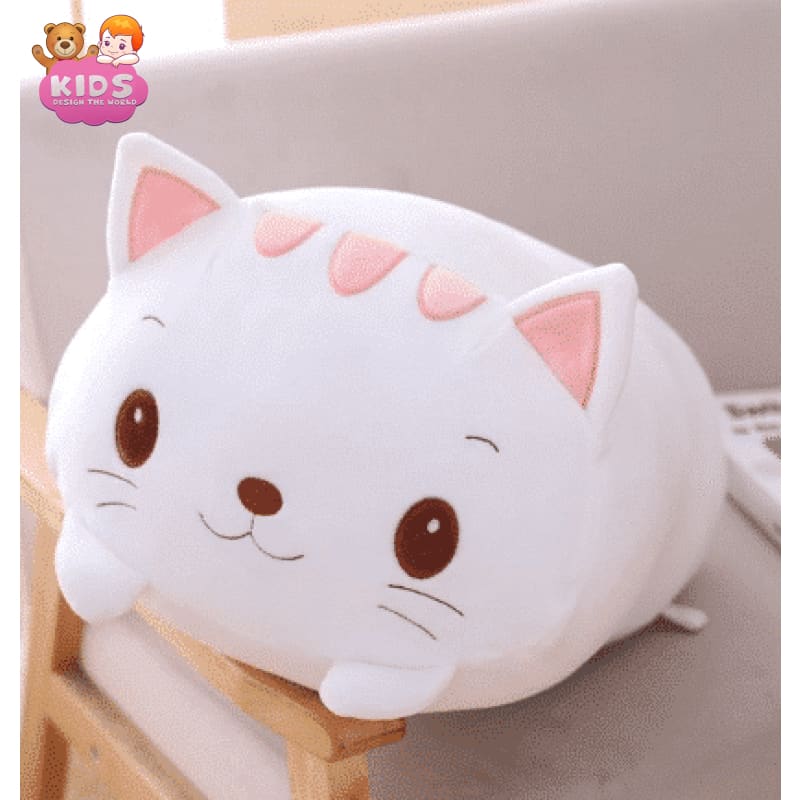 white-cat-plush-pillow